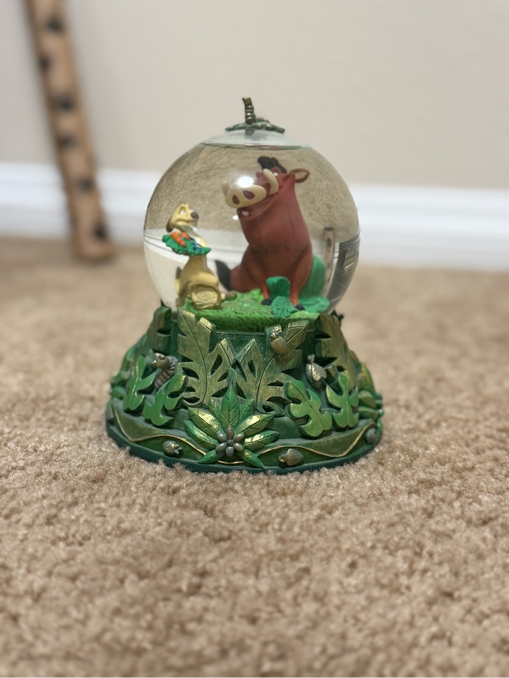 HALMARK Disney The Lion King Pumbaa & Timon Green Decorative Snow Globe